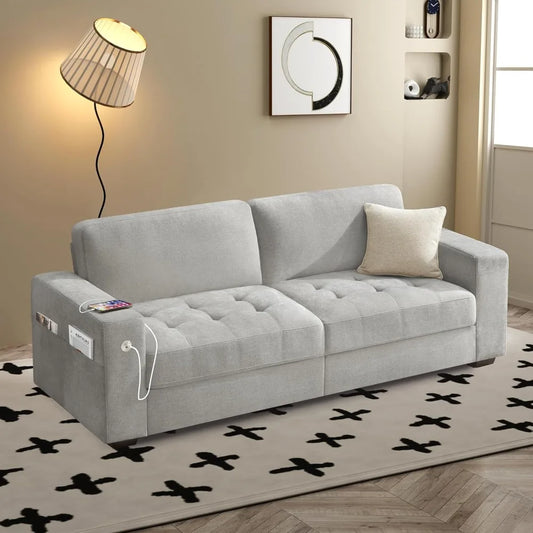Ljustra 89 Inch Modern Sofa Couch for Living Room 3 Seats USB Charging