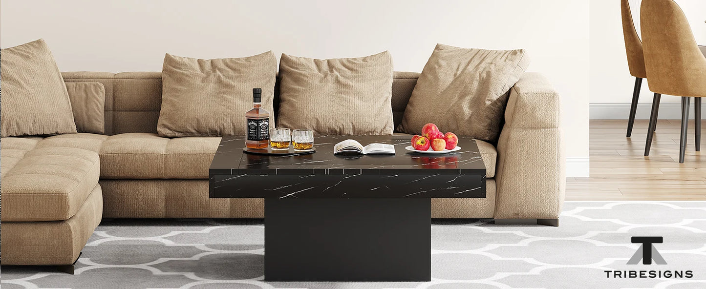 Ljustra Square LED Coffee Table Modern Minimalist Low Table for Living Room