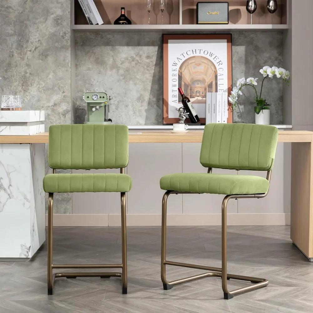 Set of 3 Modern Counter Height Bar Stools with Backrest for Kitchen