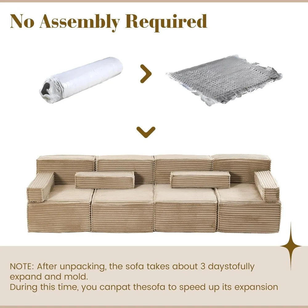 Modular Sectional Sofa Comfy Upholstered Cloud Couch for Living Room