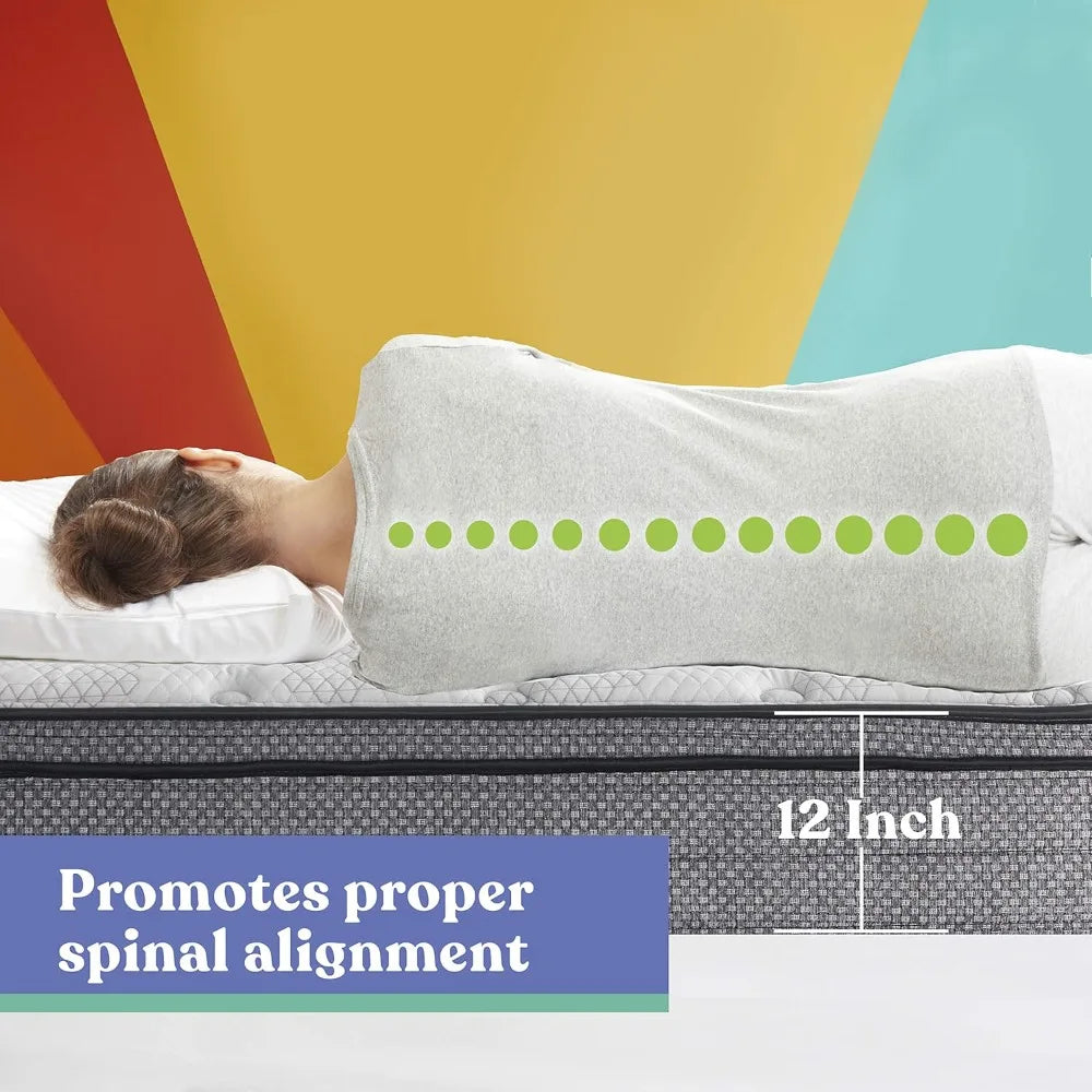 Ljustra Dual Cool 12 Inch Medium Hybrid Mattress for Home Comfort