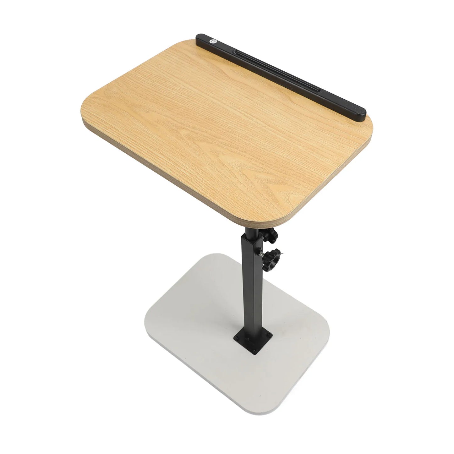 Mobile Lift C Shaped Side Table Wood Carbon Steel Adjustable Couch Desk