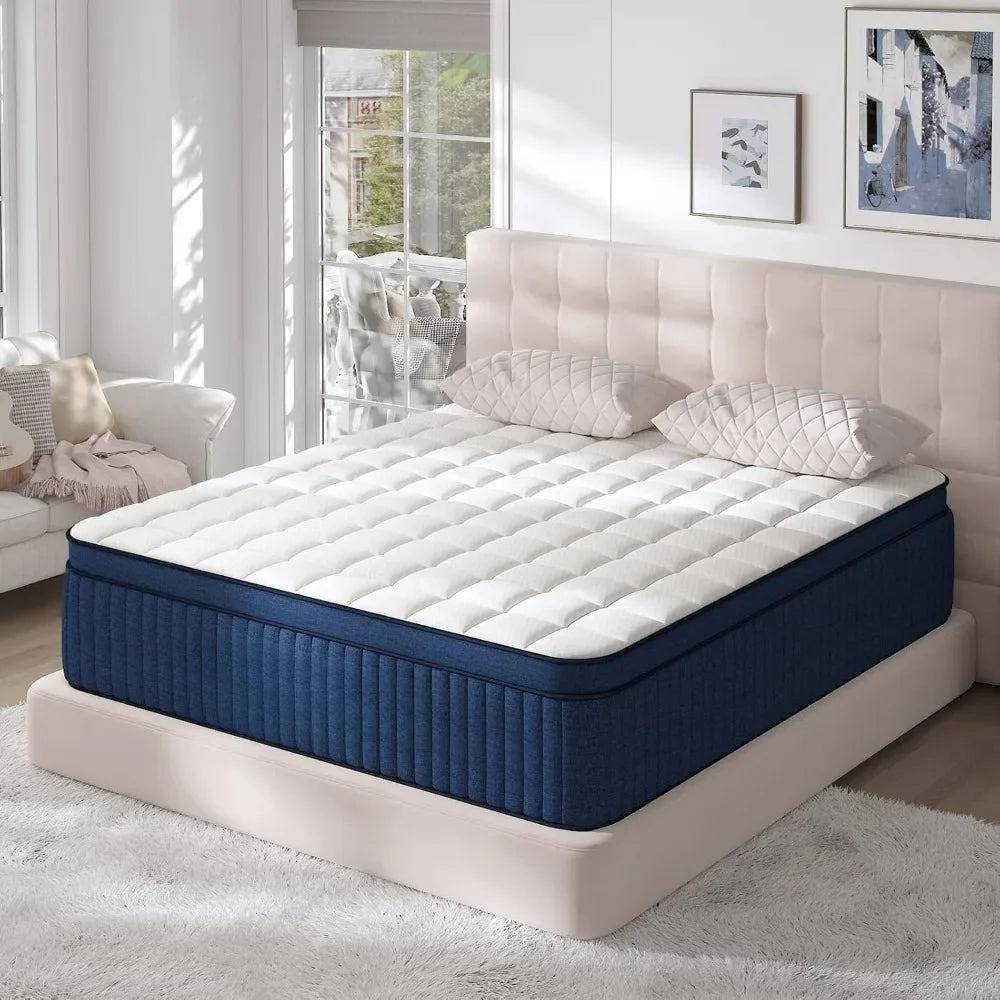 Ljustra King Size Mattress 14 Inch Medium Firm Pocket Springs Gel Foam