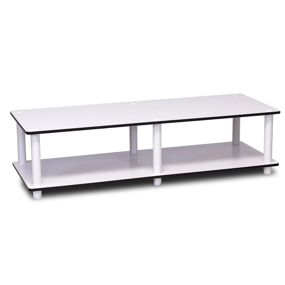 No Tools Minimalist TV Stand 46 Inch Eco-Friendly White Modern Design