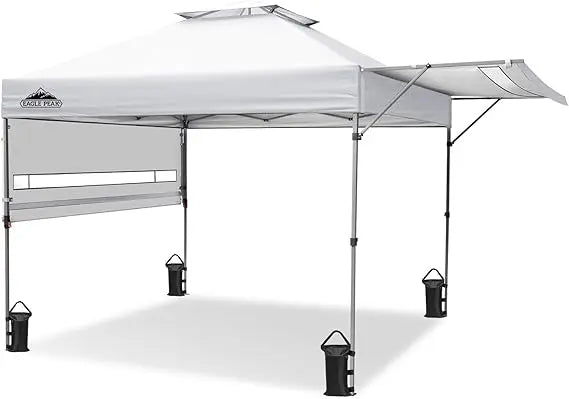 17x10 Pop Up Gazebo Tent Adjustable Dual Awnings Instant Shelter