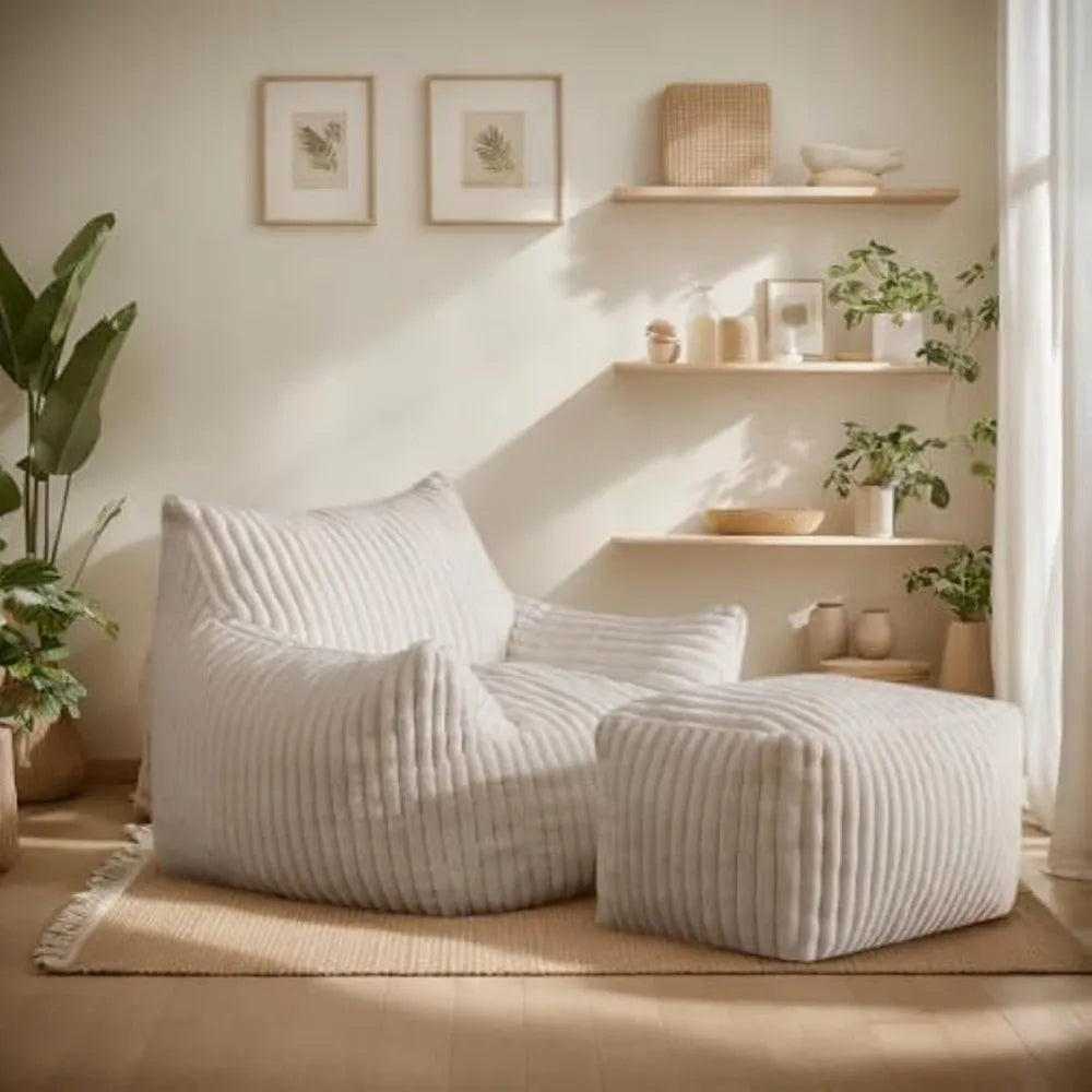 Ljustra Giant Bean Bag Chair Oversized Memory Foam Lounge Couch