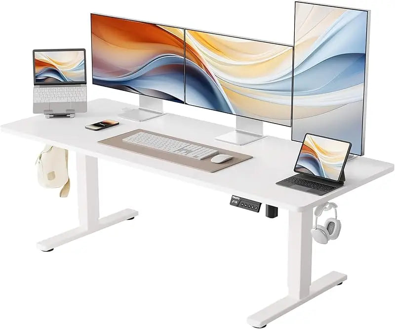 Low Height Adjustable Electric Desk for Short People 55x24 Inches