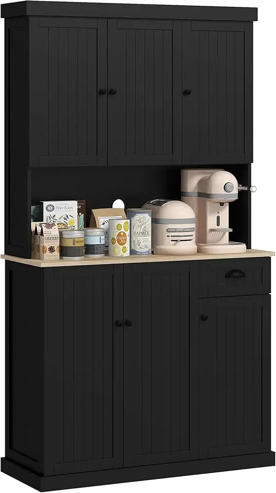 71 Inch Modern Farmhouse Buffet Hutch Kitchen Storage Cabinet