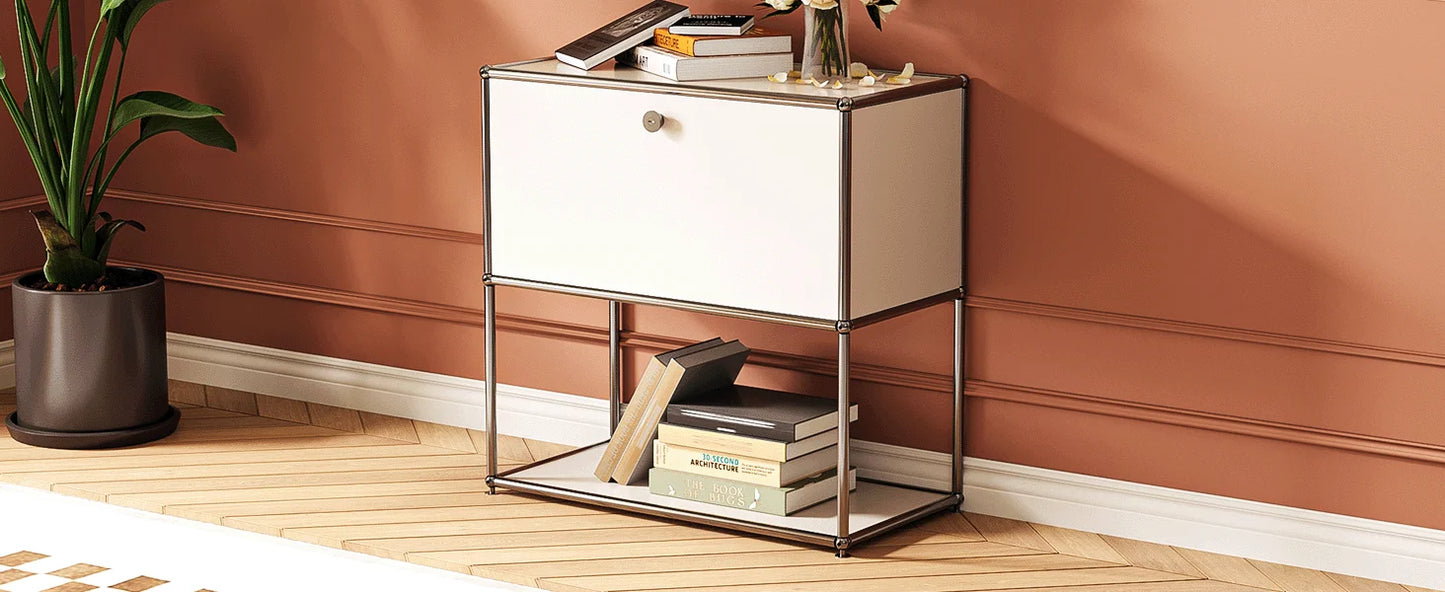 Modern Stainless Steel Storage Cabinet Organizer for Living Room Office