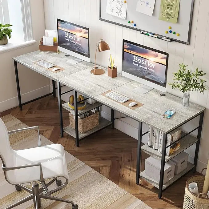 L Shaped Desk Reversible Corner Computer Desk for Home Office Large Writing