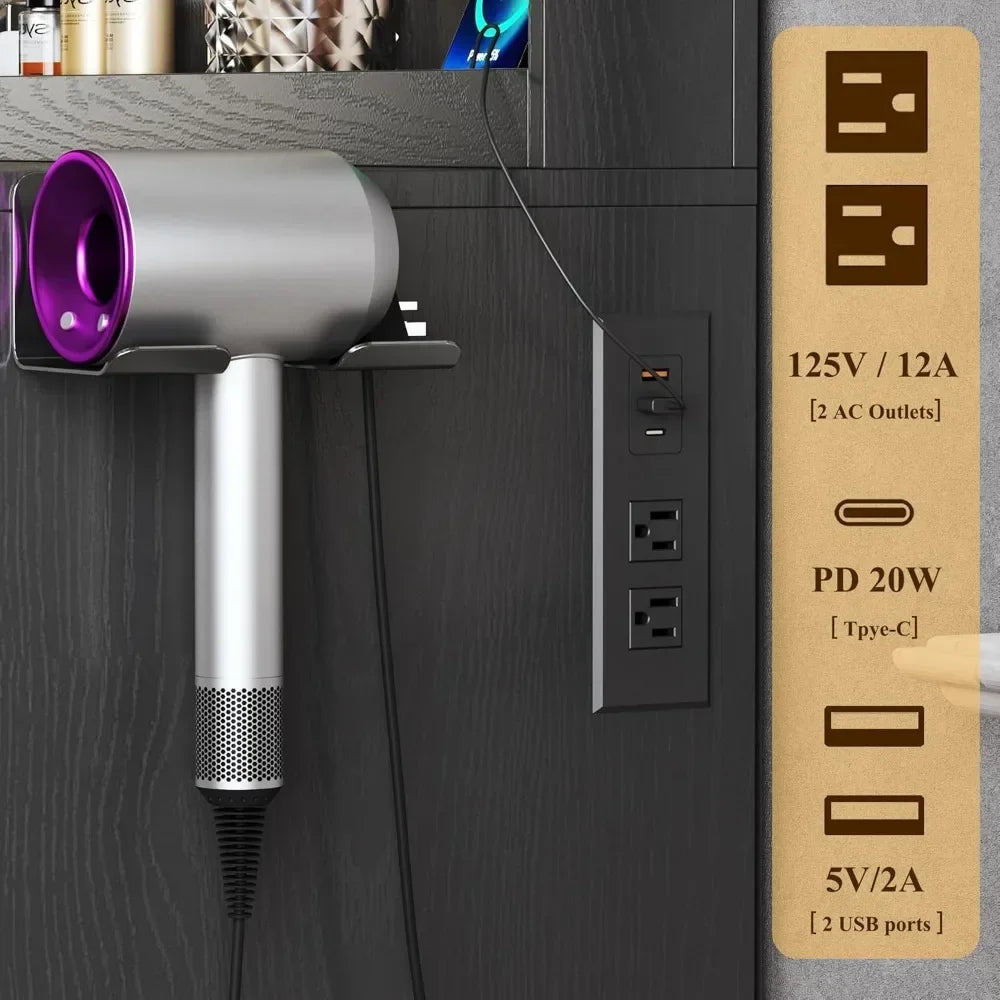 Large Makeup Desk with Lights Mirror Power Outlet 5 Drawers 2 Cabinets