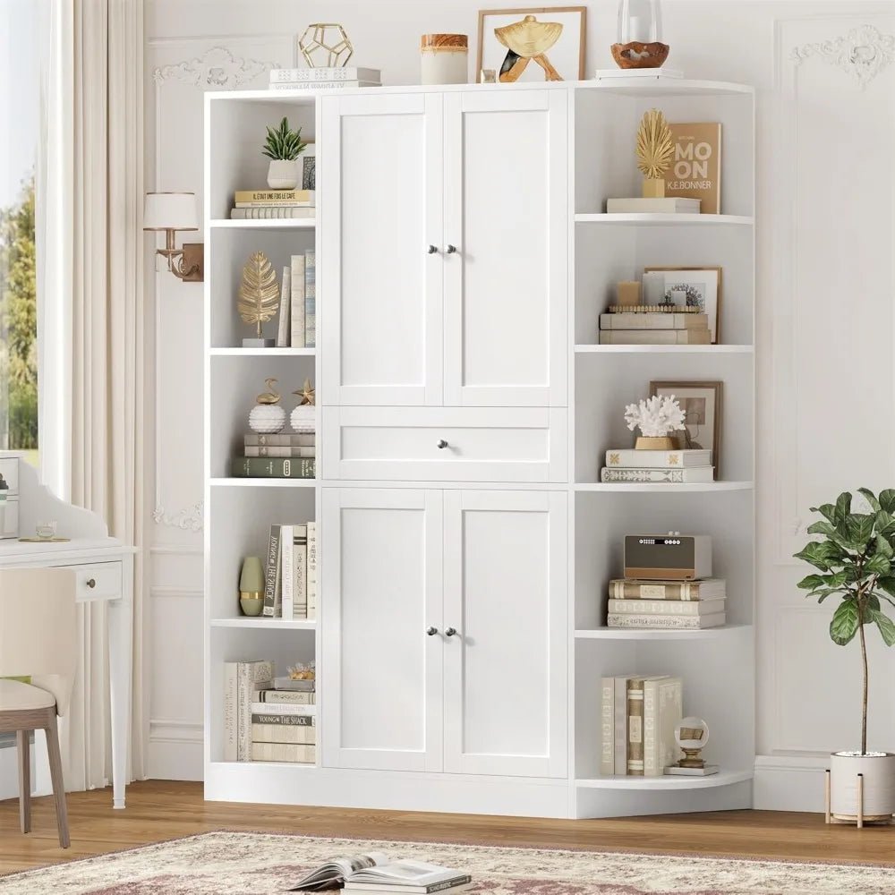 71 Inch Tall Pantry Cabinet Storage Buffet Sideboard with Drawer and Shelves