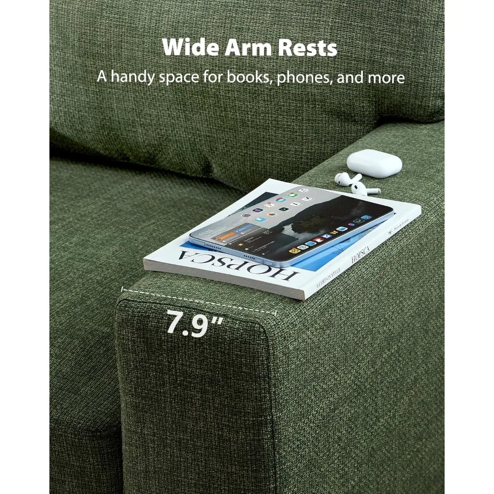 Ljustra Modern Loveseat Sofa 65" Comfortable Deep Seat Wide Armrests