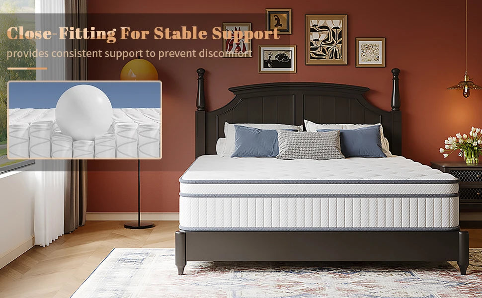 Ljustra Twin Mattress 8 Inch Hybrid Gel Memory Foam Pocketed Springs