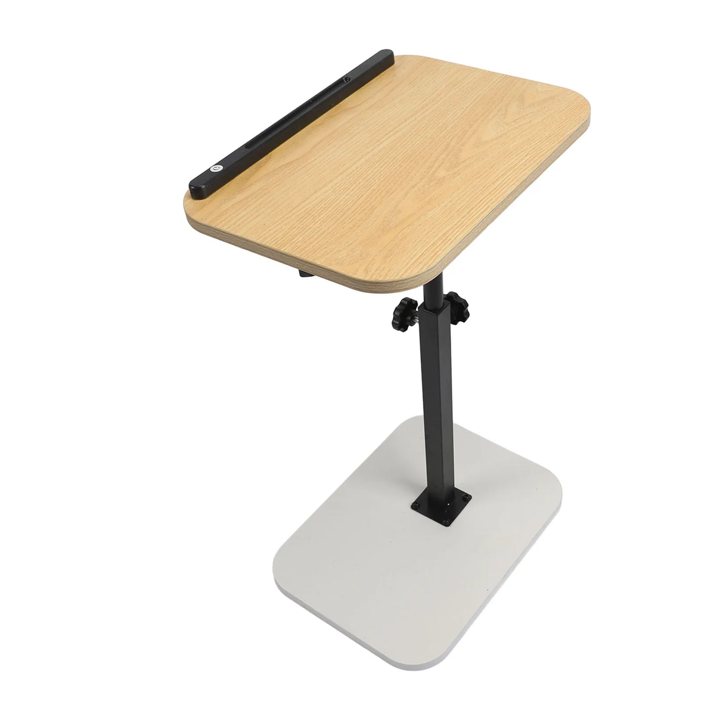 Mobile Lift C Shaped Side Table Wood Carbon Steel Adjustable Couch Desk