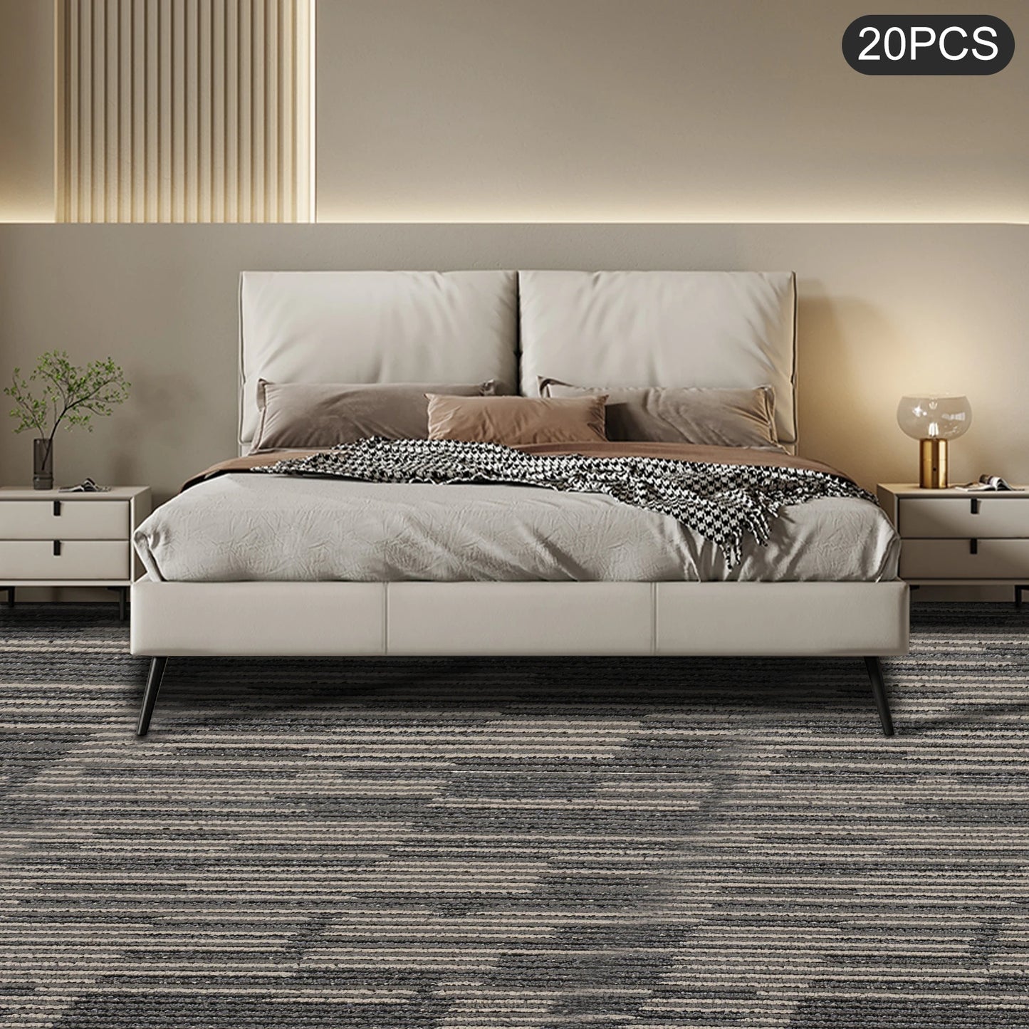 20Pcs Soft Padded Square Carpets 20x20" Washable Floor Mat Set