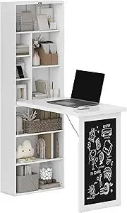 Fold-Out Convertible Writing Table Wall Mount Desk with Blackboard