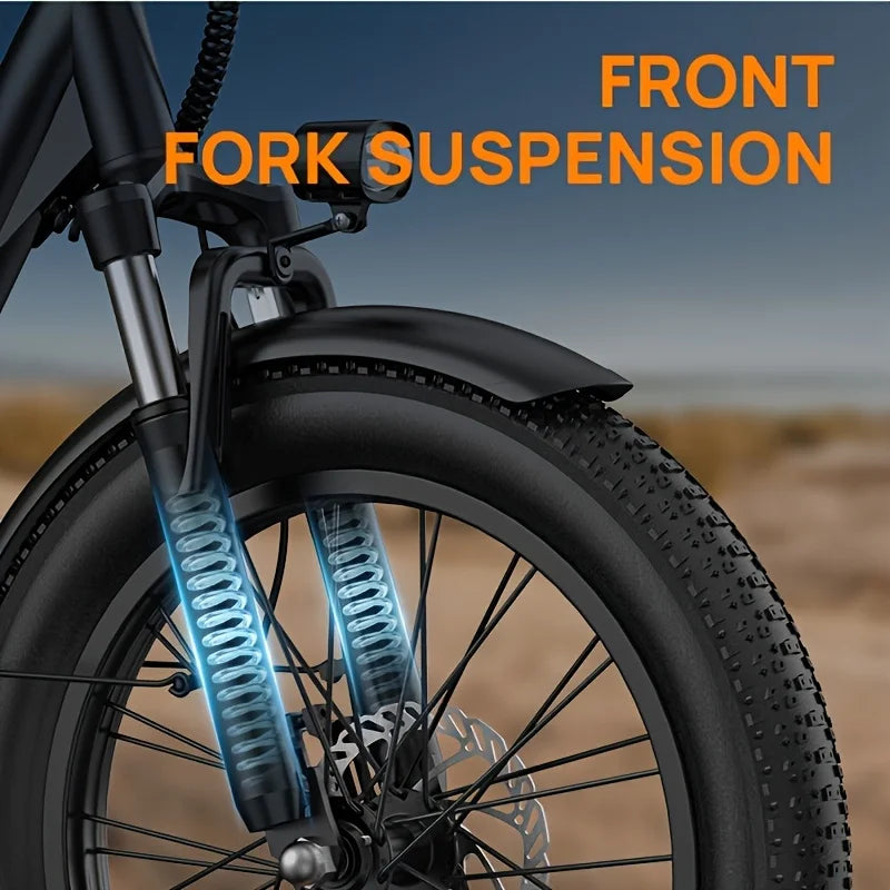 1000W E20 Electric Bike 20MPH 48V 13Ah Fat Tire 7-Speed Dual Brake