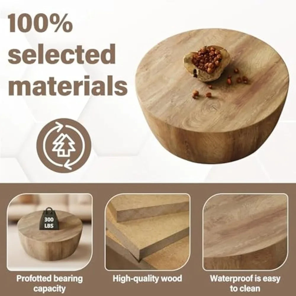 Ljustra Round Coffee Table 29.5 Inch Mid Century Modern Vintage Furniture