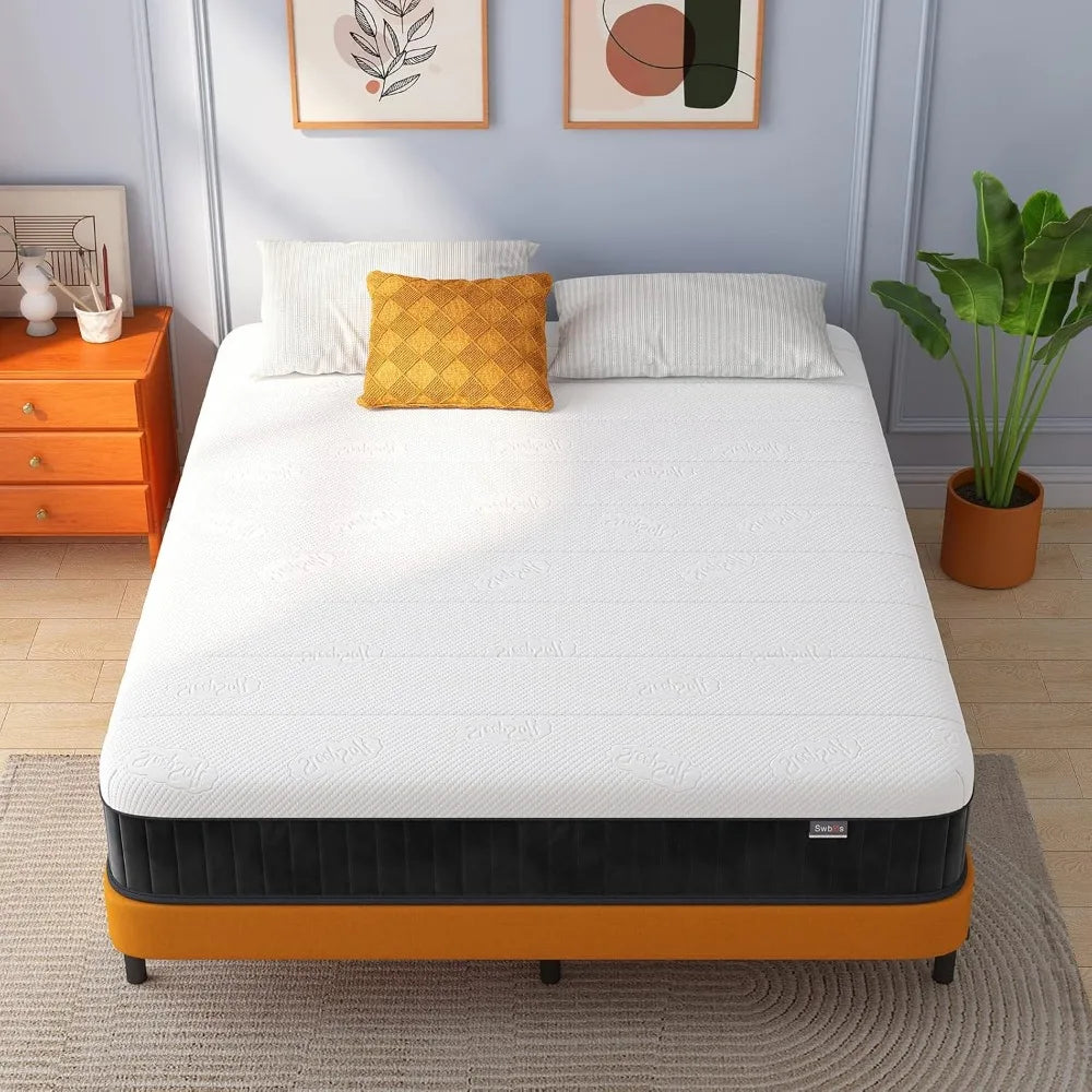 Ljustra Full Size Memory Foam Pocket Spring Hybrid Mattress 10 Inch Medium Firm