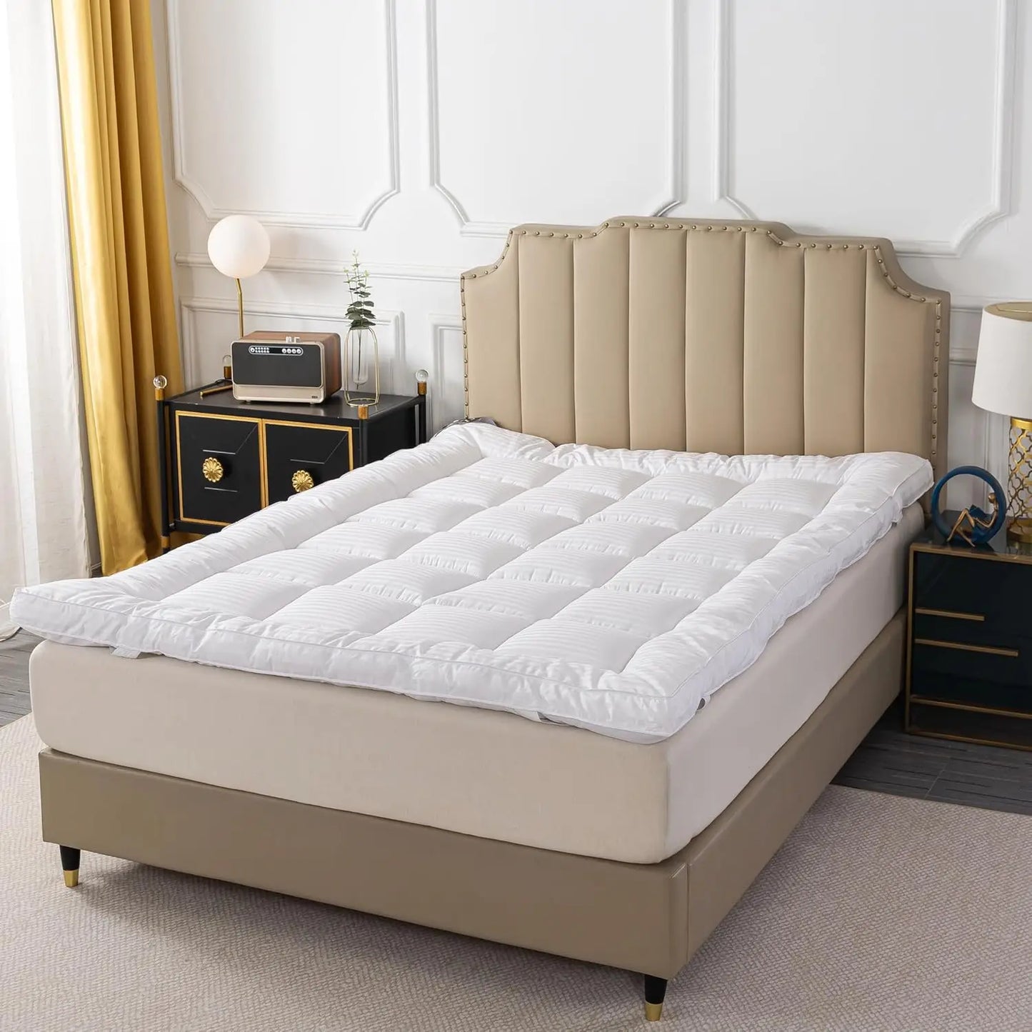 Ljustra Breathable Mattress Topper Soft Plush Full Extra Thick Pillow Top