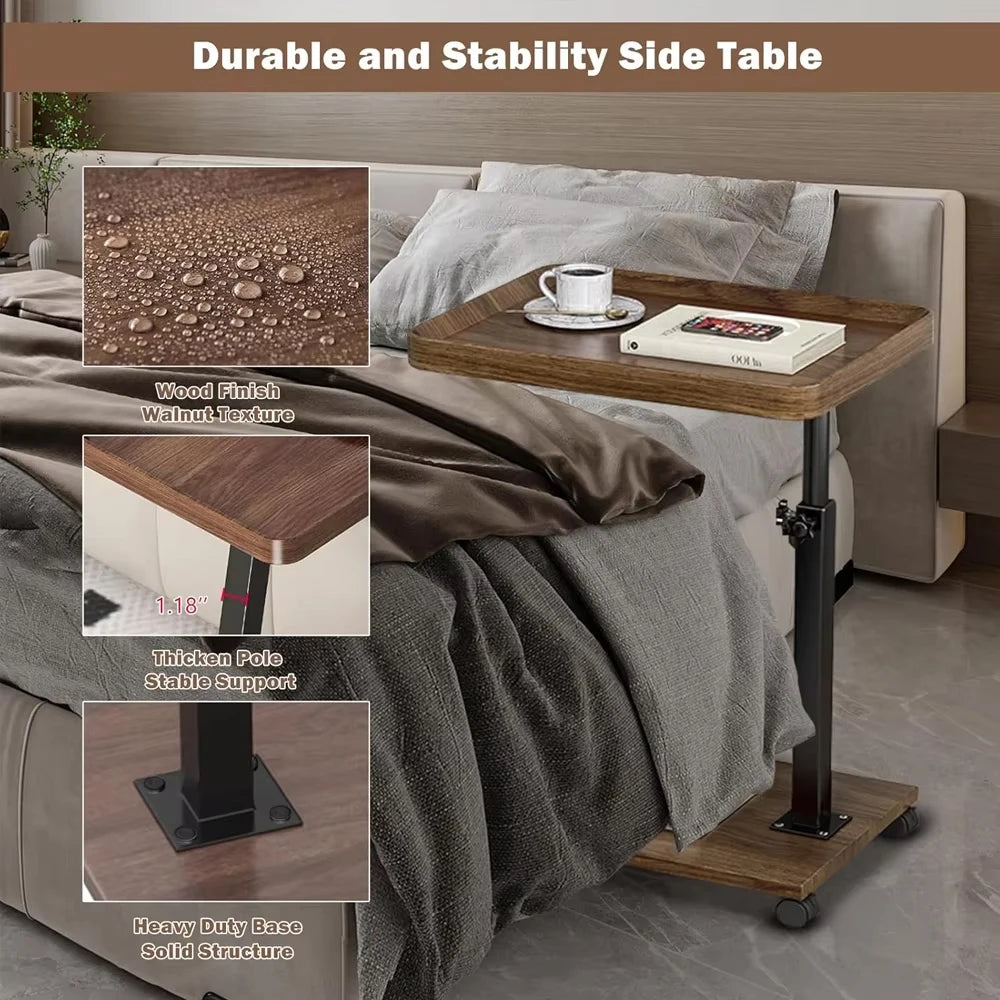 Ljustra 360° Rotatable Laptop Desk Adjustable Rolling Cart Sofa Tray Table