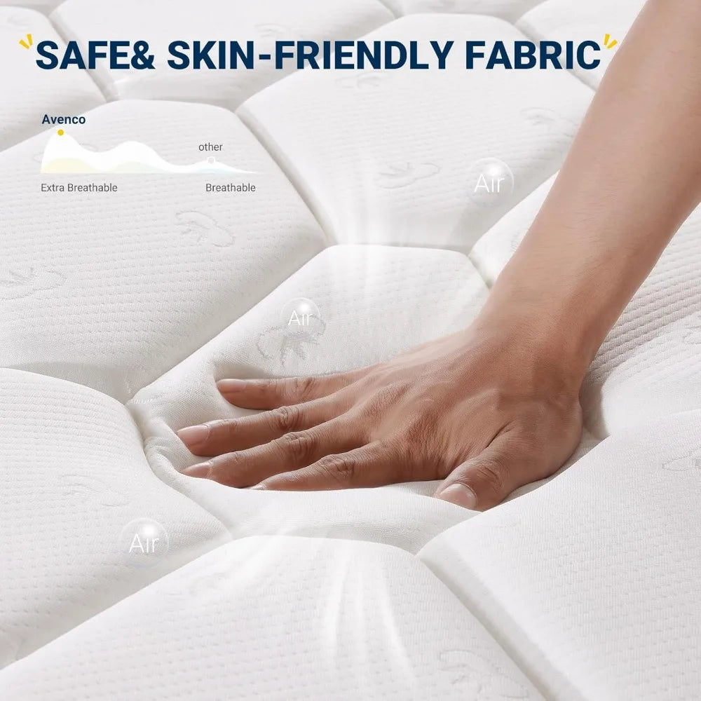 Ljustra Twin Mattress 8 Inch Foam Spring Hybrid Medium Soft Bed in a Box