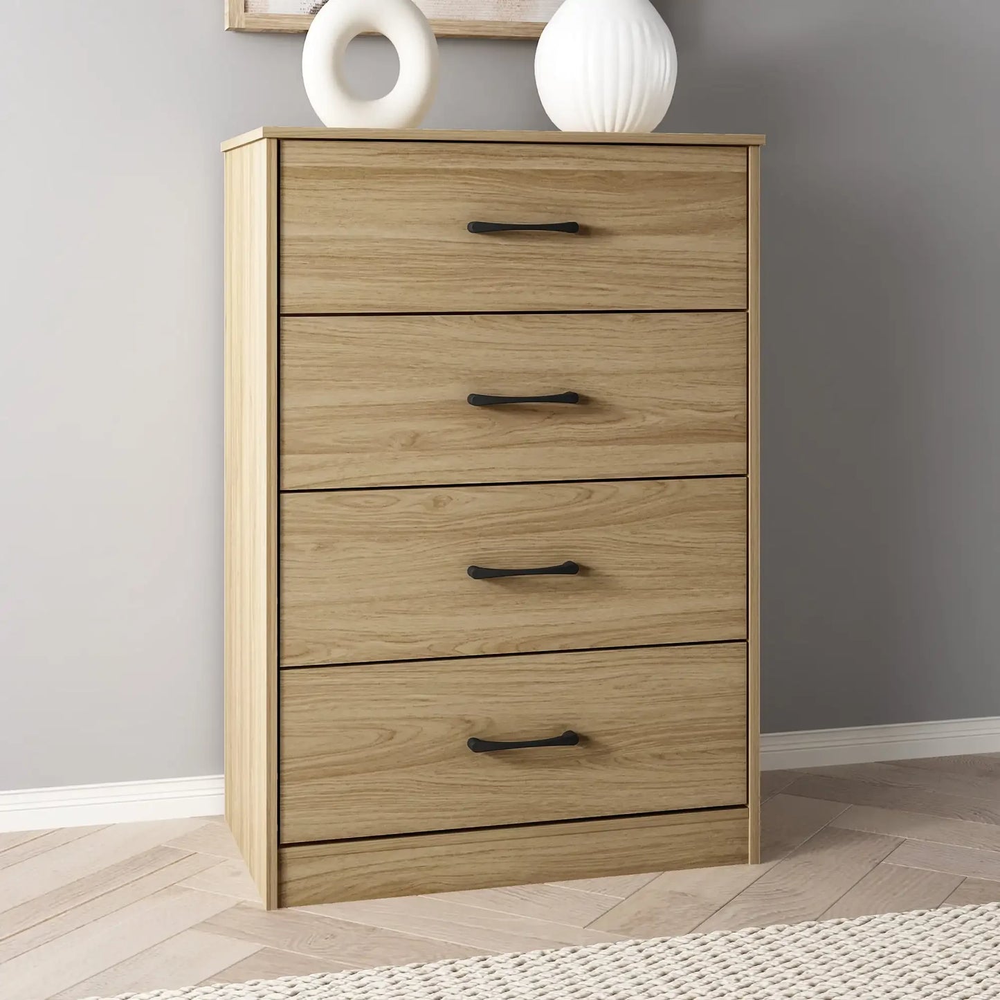 Ardent 4 Drawer Dresser Storage Solution Modern Furniture Euro Oak