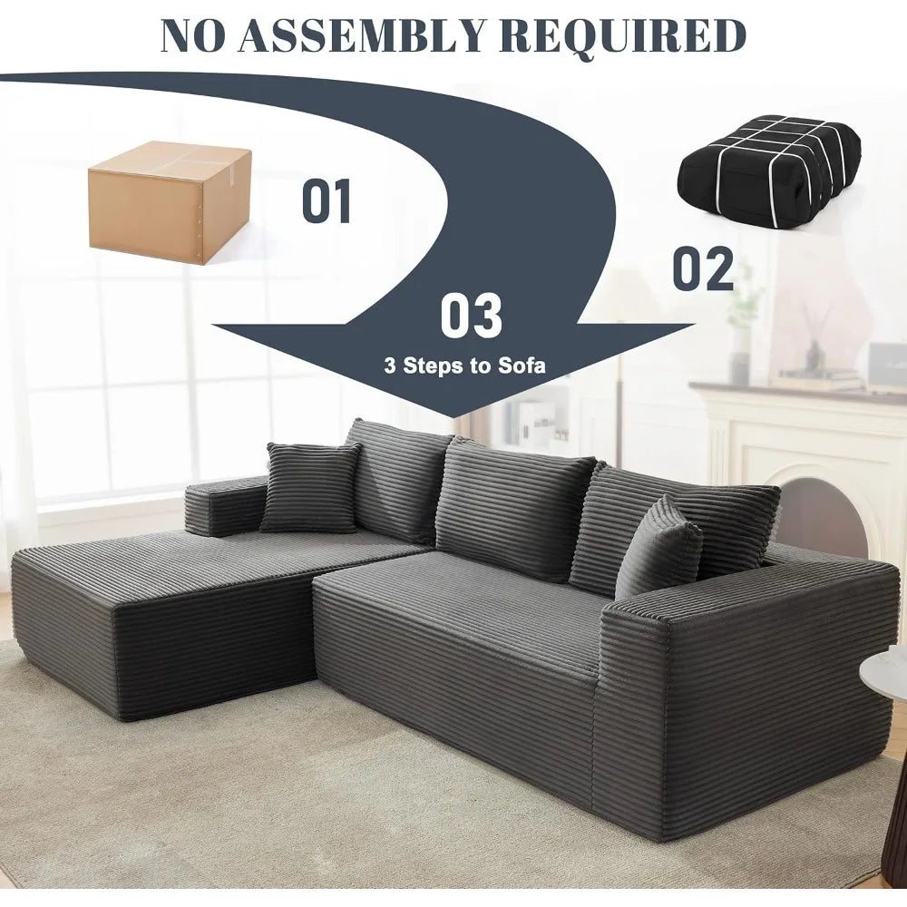 Ljustra Boneless Sectional Sofa with L-Shaped Chaise