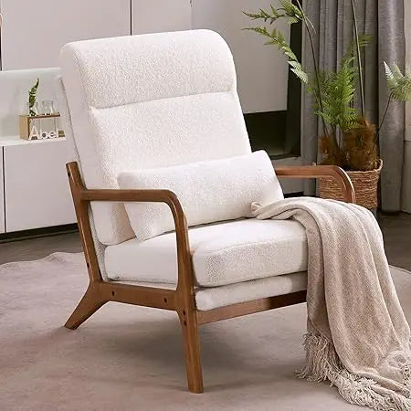 High Back Microfiber Rustic Mid Century Modern Accent Chair