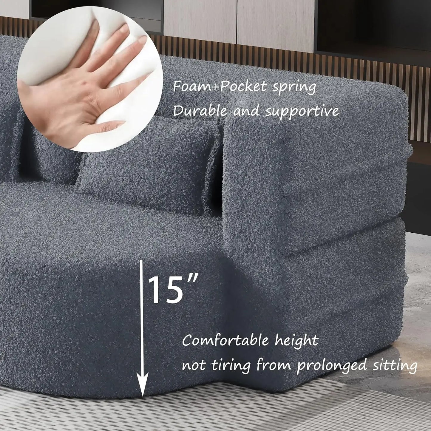 Ljustra Convertible Folding Sofa Bed Memory Foam Sleeper Couch