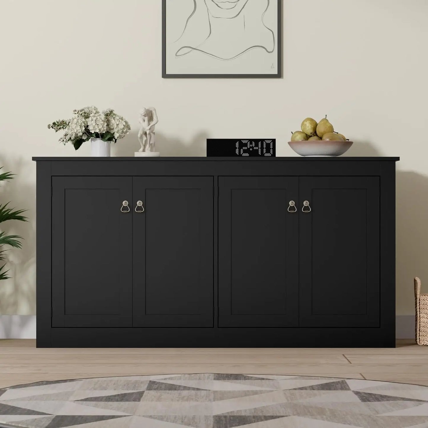 Buffet Cabinet with Storage Kitchen Console Table Accent Cabinet 57.5"W