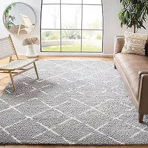 Arizona Shag Collection Area Rug 9x12 Moroccan Design Non-Shedding