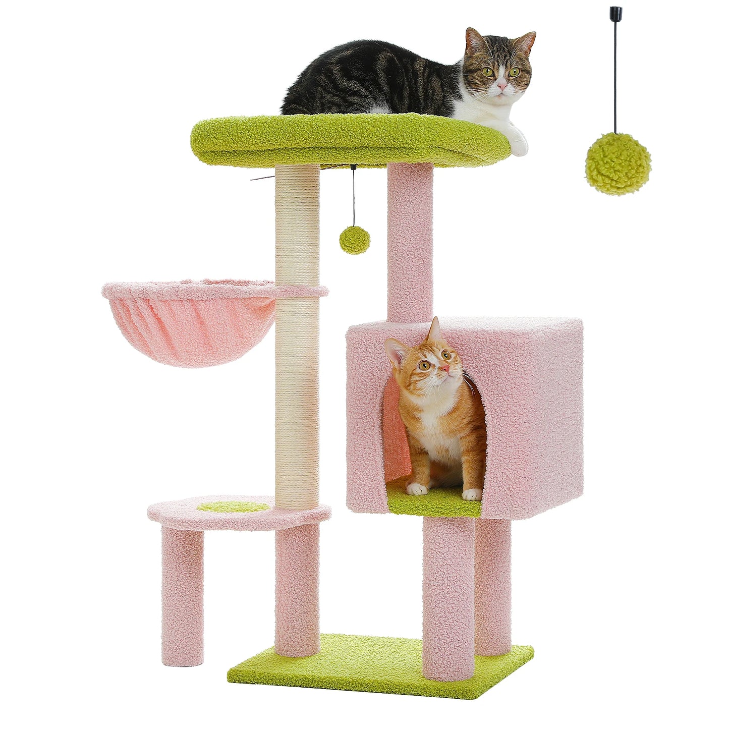 Stable Cat Tree Tower with Scratching Post Hammock Condo for Cats