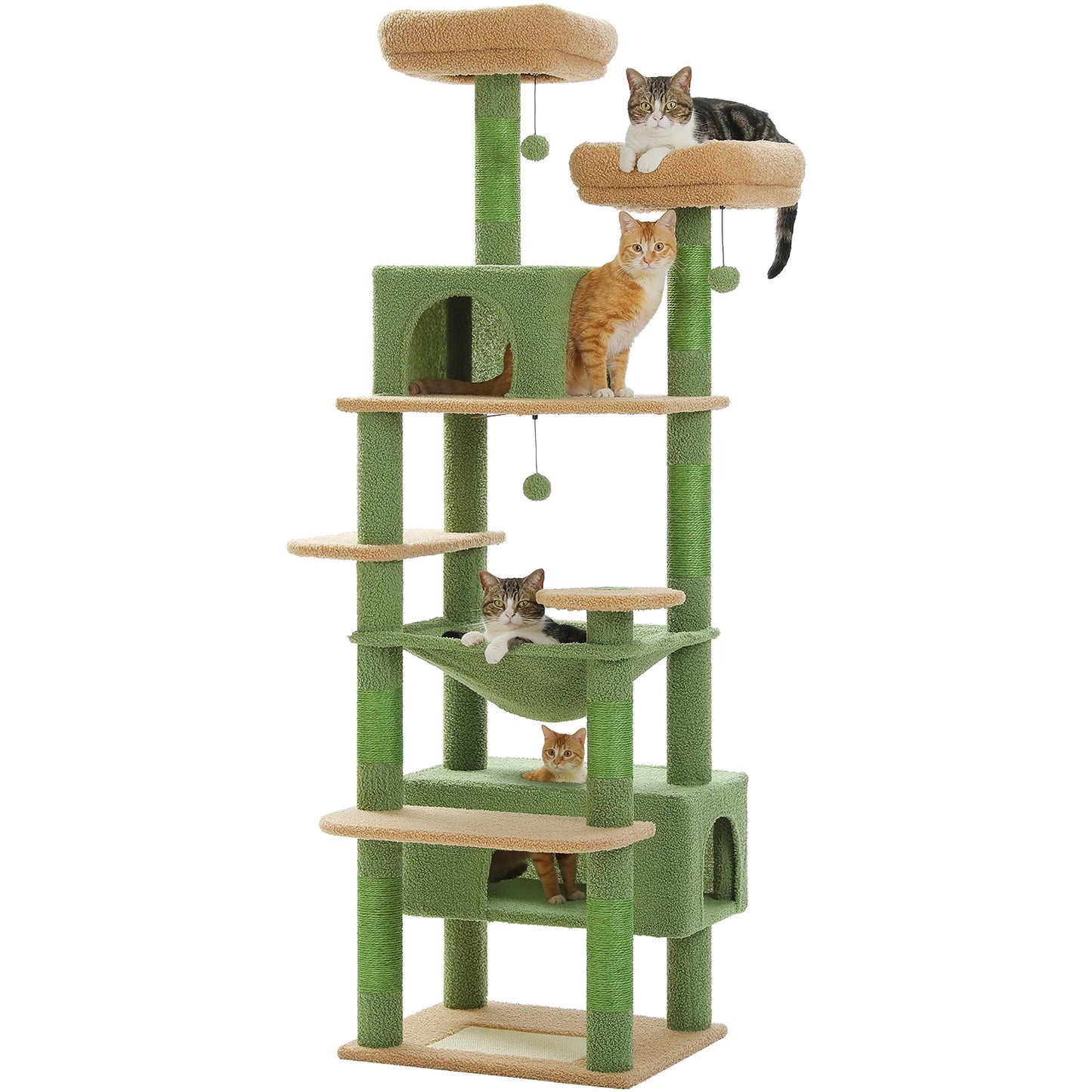 Multi-Level Cat Tree Tower Scratching Posts Hammock Condo Indoor Cats