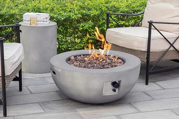 31.5 Inch Outdoor Propane Fire Pit Table With Tank Cover 50000 BTU