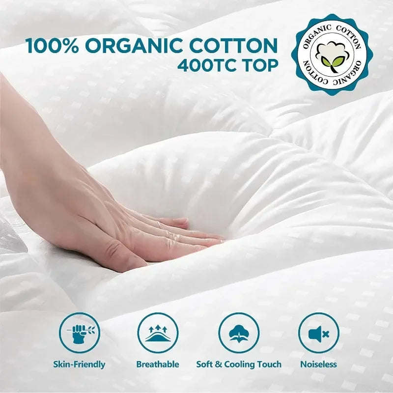 Ljustra Queen Mattress Topper Extra Thick Cooling Pillow Top