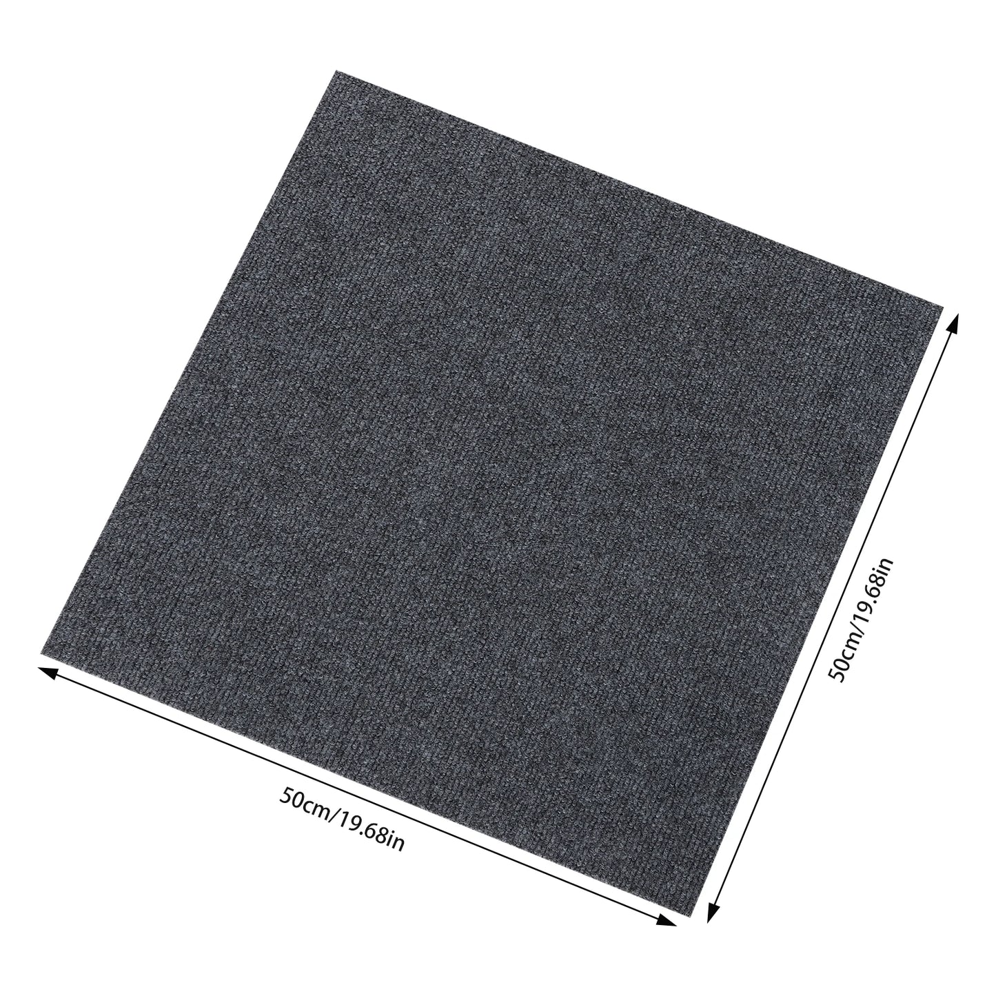 20PCS Self-adhesive Dark Grey Square Carpet Tiles for Home and Hotel