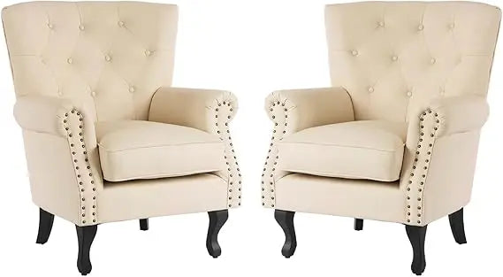 PU Leather Accent Chair Mid Century Modern Wing Back Club Chair