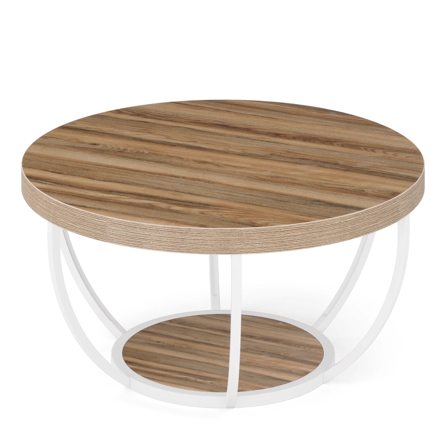 Ljustra Modern Round Coffee Table 31.7 Inch Industrial Design