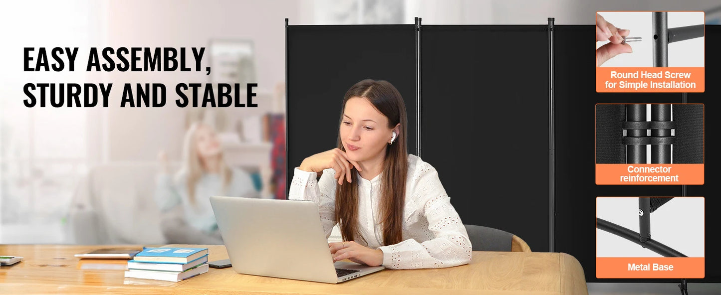 Ljustra 4 Panel Room Divider Folding Privacy Screen Freestanding Partition