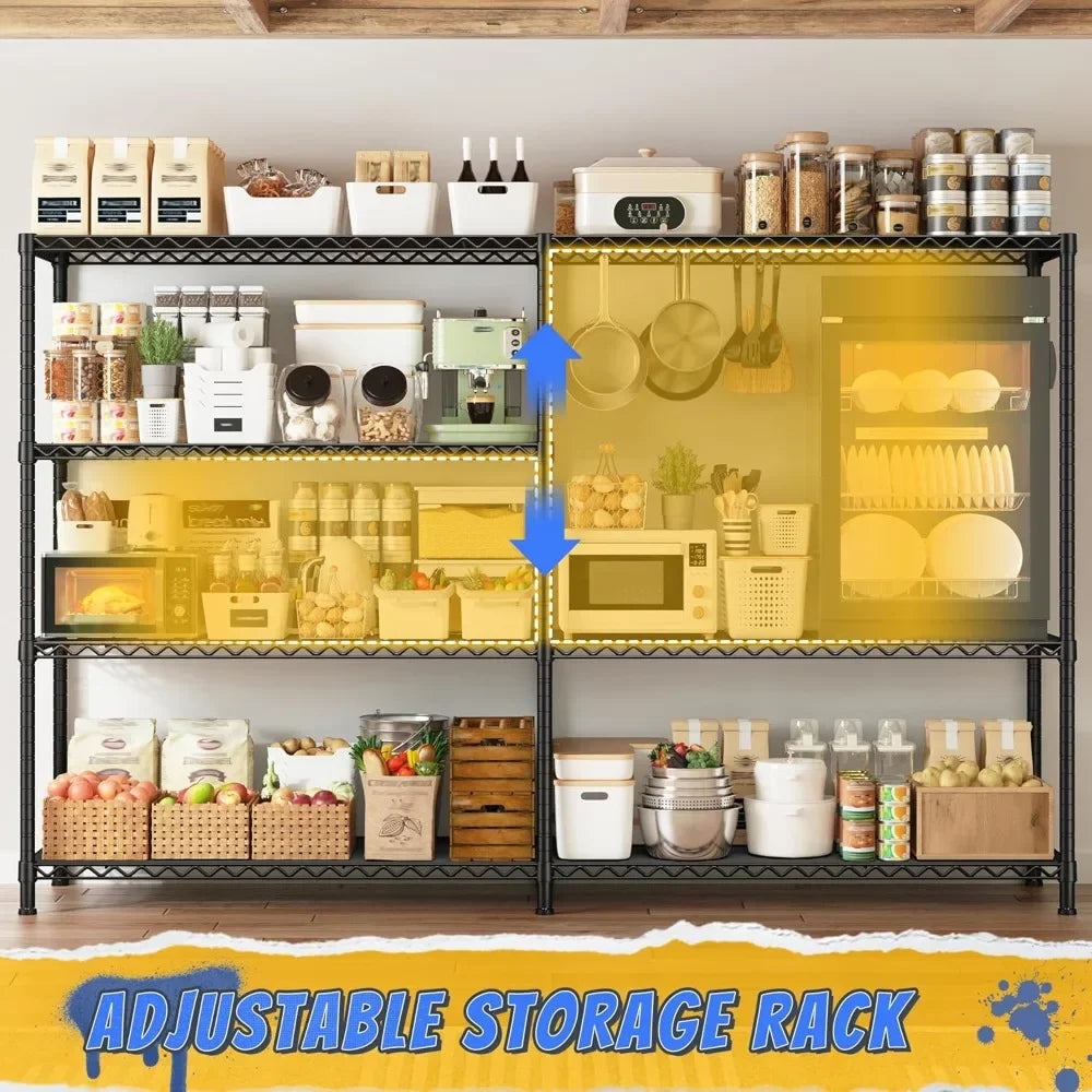 72.8" Heavy Duty Metal Shelving Unit 4 Tier Storage Rack 1280LBS Capacity