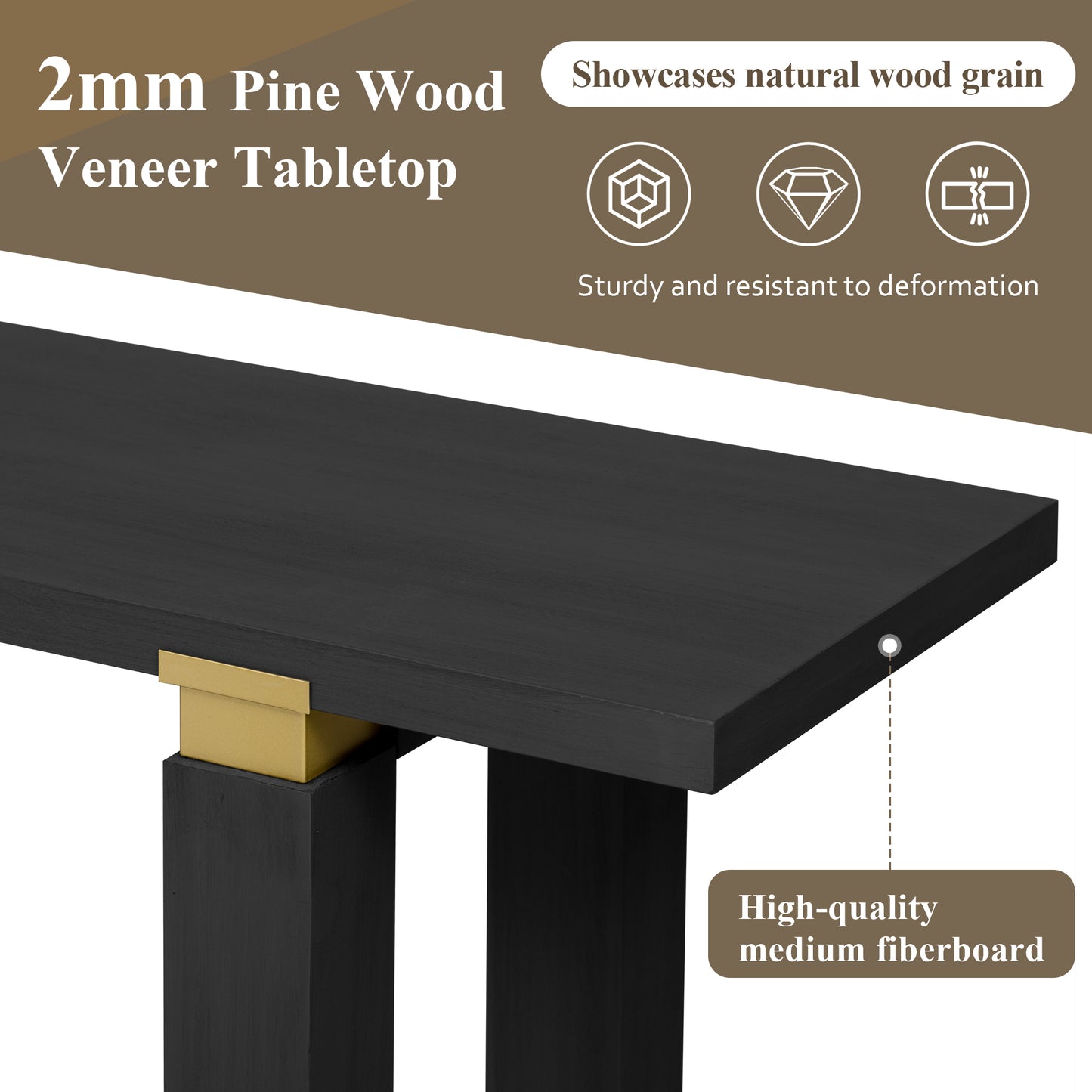 Ljustra Modern Minimalist Console Table Solid Wood Entryway Sofa Table