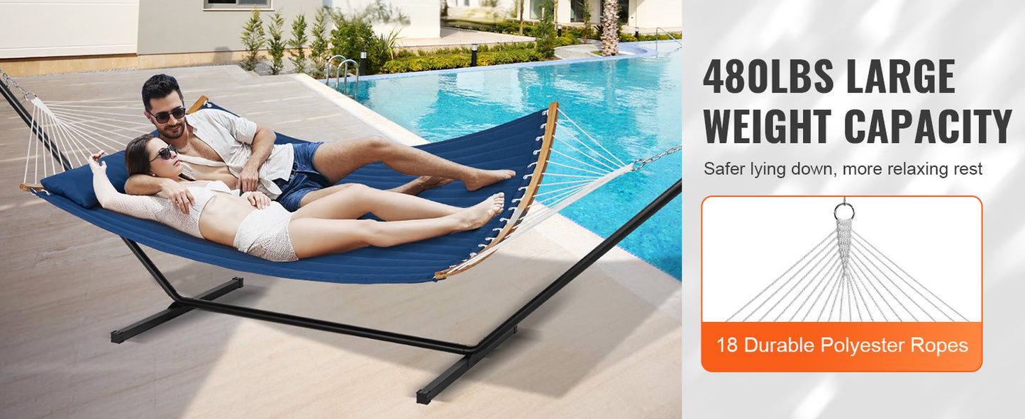 Ljustra Double Hammock with Stand Pillow Portable Outdoor Relaxation