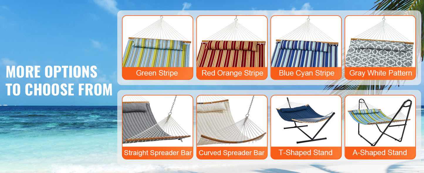 Ljustra Double Hammock with Stand Pillow Portable Outdoor Relaxation