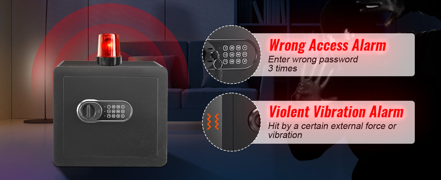 VEVOR Electronic Safe Deposit Box Digital Access Dual Lock Security