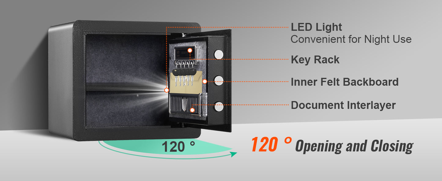 Ljustra 1.2 Cubic Feet Electronic Safe Box with Digital Access and Keys