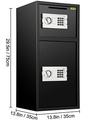 Ljustra 33 Inch Double Door Safe Deposit Box Electronic Lock Hidden Piggy Bank