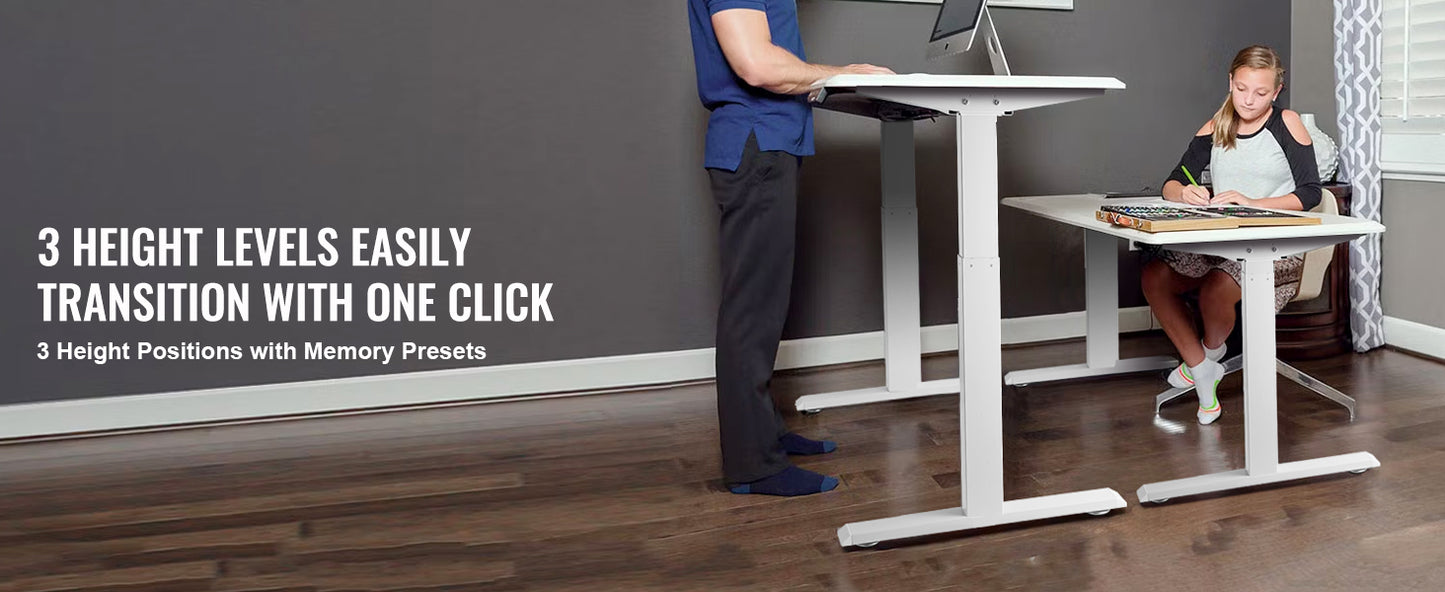 Ljustra Electric Standing Desk Frame Ergonomic DIY Workstation Black White