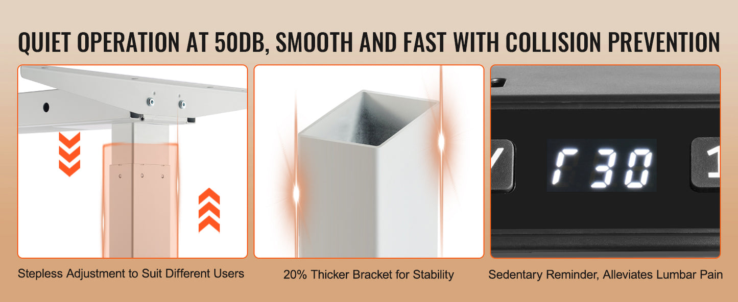 Ljustra Electric Standing Desk Frame Ergonomic Adjustable Home Office